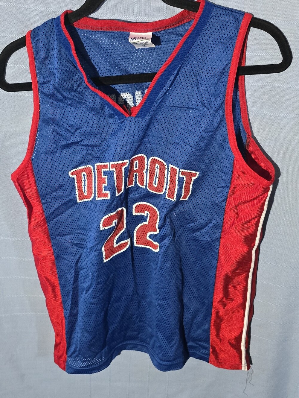 Detroit #22 Prince Blue & Red Basketball Jersey